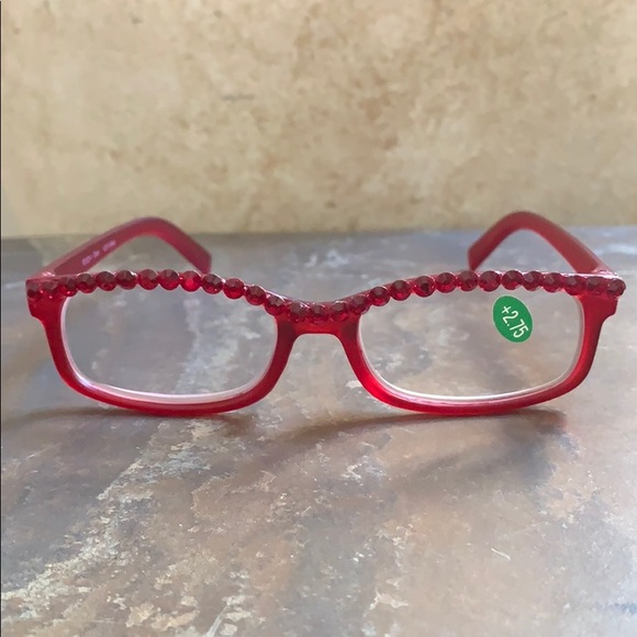 NWT Red Bling Reader Glasses 2.75 With Pouch - Picture 2 of 10